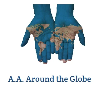 Globe representing the international A.A. fellowship