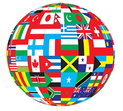 Flags around the globe image